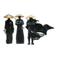 thumbnail image 6 of WEUVEB Black Resin Figurines Meticulous Design for Office Desks and Shelves 3Pcs, 6 of 8