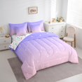 thumbnail image 3 of Castle Fairy Starry Sky Bedding Comforter Set 7-Piece for Boys Girls,Dreamy Princess King Bedding Sets,Gradient Pink Purple Ultra Soft Bed Sheets,Luxury Bedroom Decor,Reversible, 3 of 8