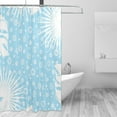 thumbnail image 3 of YFYANG Waterproof Bathroom Shower Curtain, Blue Floral Pattern Shower Curtain Set with Hooks, Home Bathroom Tub Decor - 72 "x72", Iron Hooks, 3 of 6