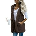 thumbnail image 2 of Relanfenk Womens Vest Winter Warm Hoodie Outwear Casual Coat Sherpa Jacket, 2 of 7