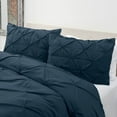 thumbnail image 2 of Nestl 3 Piece Pinch Pleated Pintuck Duvet Cover Set with Shams, Soft Microfiber,Button Closure Bedding Set, King - Navy, 2 of 9
