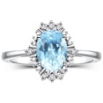 thumbnail image 1 of RYLOS Bagues pour Femmes Bague en Or Blanc 14K avec Pierre Précieuse Ovale 7X5MM et Diamants Étincelants Topaze Bleue de Décembre Bijoux Taille 5, 1 of 7