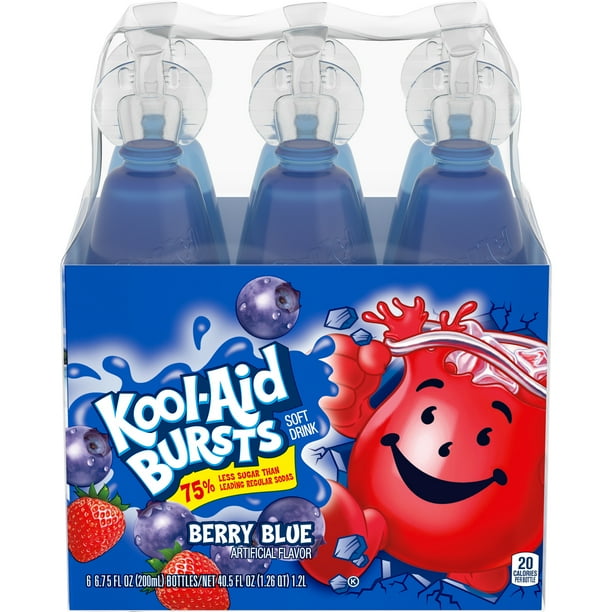 KoolAid Bursts Berry Blue Artificially Flavored Soft Drink, 6 ct Pack
