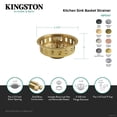 thumbnail image 4 of Kingston Brass KBP2000 Made to Match Kitchen Sink Basket Strainer, Black Stainless Steel, 4 of 4