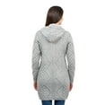 thumbnail image 6 of SAOL Aran Cable Knit Zip Hooded Coat 100% Merino Wool Women's Irish Fisherman Cardigan Sweater Made in Ireland, 6 of 7