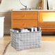 thumbnail image 4 of Grandes cuadrados Caja de almacenamiento de telas Cesta plegable de ropa sucia con asas 38x26x23cm | Cesta organizadora transpirable para juguetes Ropa Estanterías Armarios Negro Gris Blanco, 4 of 6