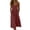 Red, variant on Vivianyo HD Women's V-Neck Spaghetti Strap Midi Dress, Summer Casual A-Line Sundress for Women, with Front Button Gathered and Side Pockets, Women's L, Sizes S-2XL