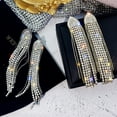 thumbnail image 2 of UDIYO 1 Pair Women Earrings Shiny Rhinestone Tassel All Match Dangle Earrings for Gift, 2 of 7