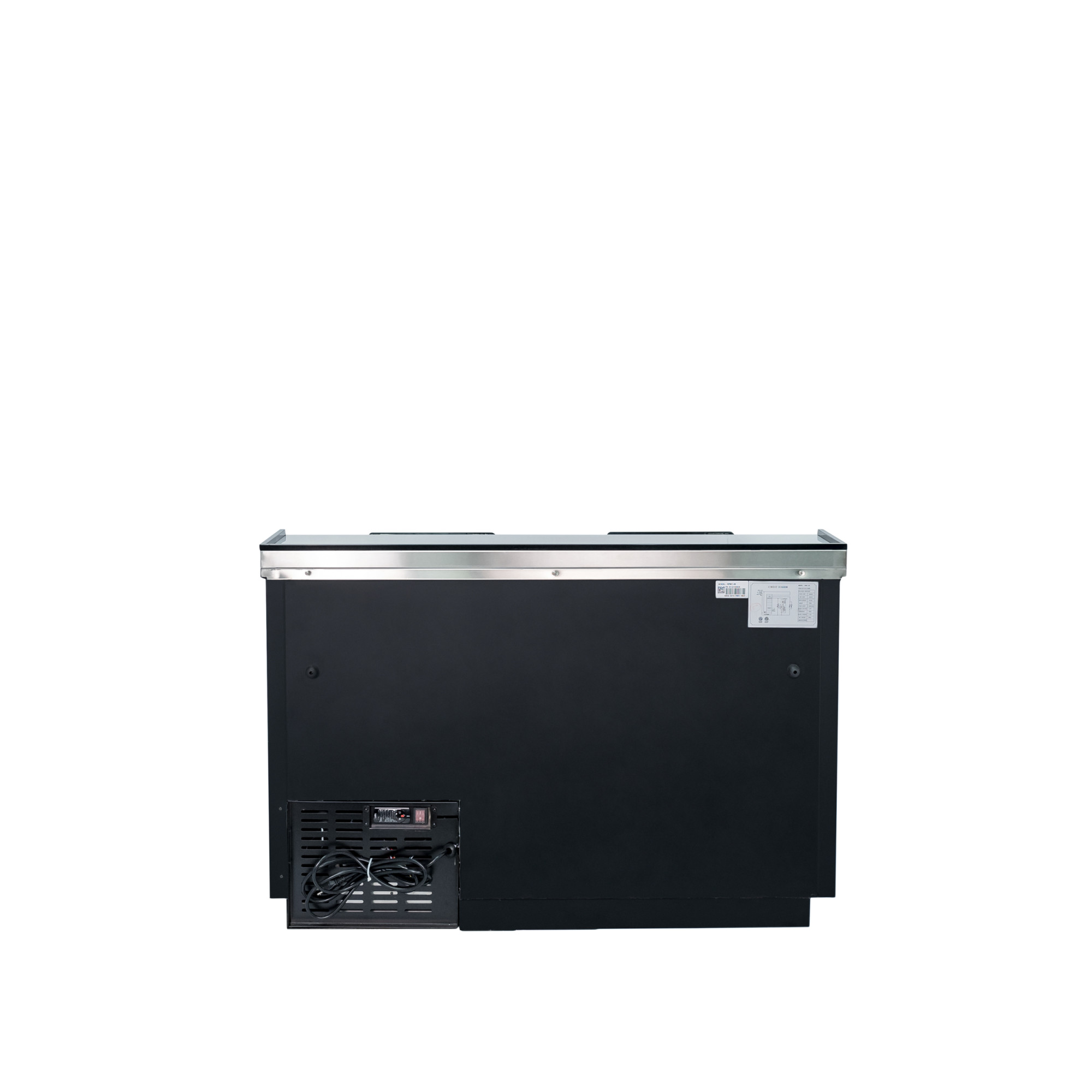 Norpole 50 in. W 16 cu. ft. Commercial Beverage Cooler Refrigerator with Sliding Door in Black in Black