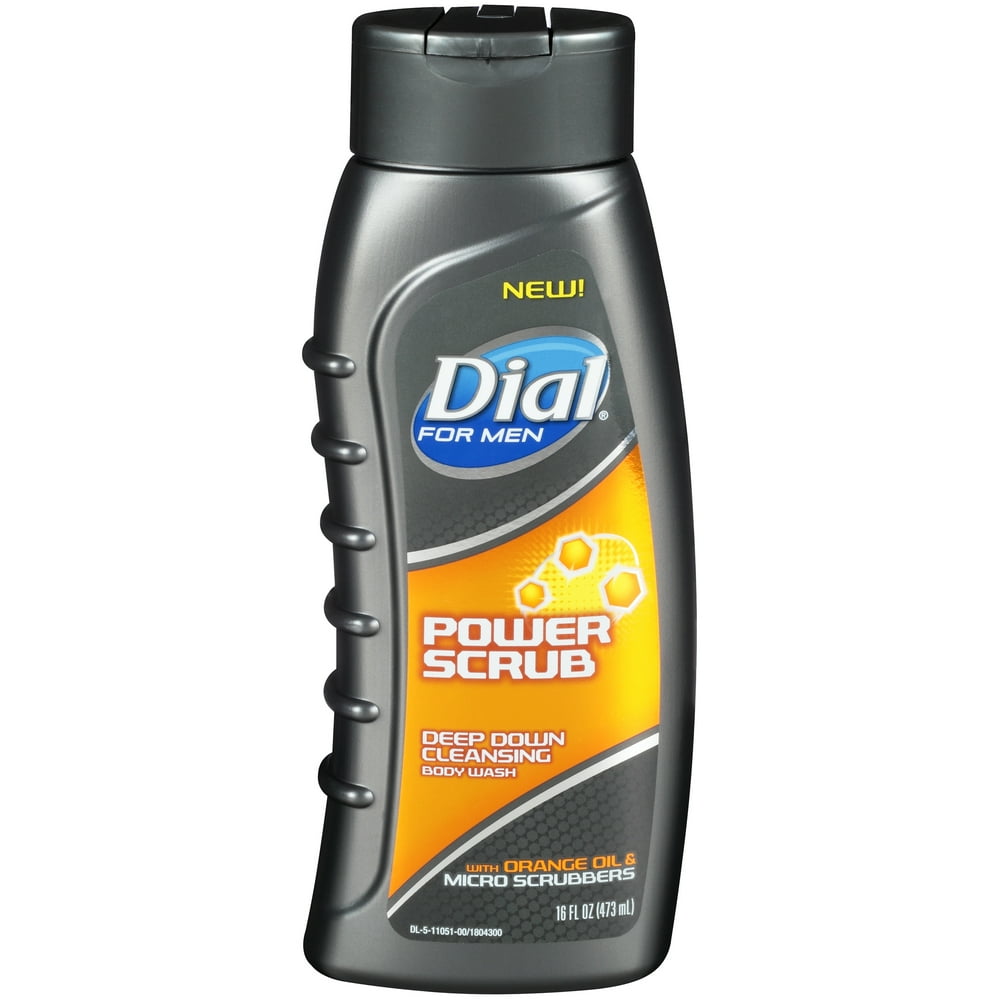Dial for Men Body Wash, Power Scrub, 16 Ounce