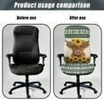thumbnail image 4 of Renewold American Tribal Highland Cow Sunflower Blue Desk Chair Cover Stretch Office Chair Slipcover Dustproof Desk Computer Chair Cover High Back Chair Protective Cover Easy to Install, S, 4 of 7