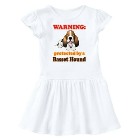 

Inktastic Protected by a Basset Hound Funny Dog Gift Baby Girl Dress