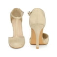 thumbnail image 5 of BLISSFUL STEP Women's Mary Jane Stiletto Heel T-Strap Dress Pumps Beige 6.5, 5 of 6