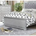 thumbnail image 3 of Glam Mirror Panels 1pc Queen Size Bed Silver Bedroom Panel Bed Gray Tufted Fabric Headboard, 3 of 8