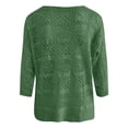 thumbnail image 4 of XIAONU Women's Batwing Sleeve Loose Fit Casual Top Openwork Pattern Vacation Daily Lightweight Blouse, 4 of 5