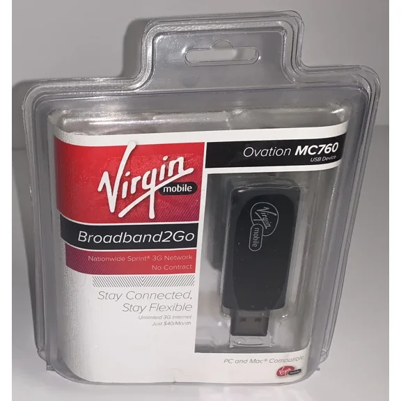 OLIVE- Virgin Mobile Ovation Mc760 3G Broadband2Go Usb Device *New Sealed*