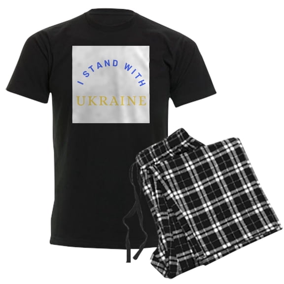 CafePress - Solidarity With UKRAINE Pajamas - Men's Dark Loose Fit Cotton Pajama Set