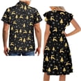 thumbnail image 5 of Uorisanigo Christmas Elk Couple Matching Outfit Christmas Tree Men's Button Up Shirt Size 5XL Casual Shirt for Summer and Womens Midi Dress Fashion Elegant Hawaiian Party Dresses, 5 of 7