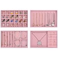 thumbnail image 1 of Bandejas organizadoras de joyas ProCase, apilables, 4 capas, color rosa oscuro, 1 of 7