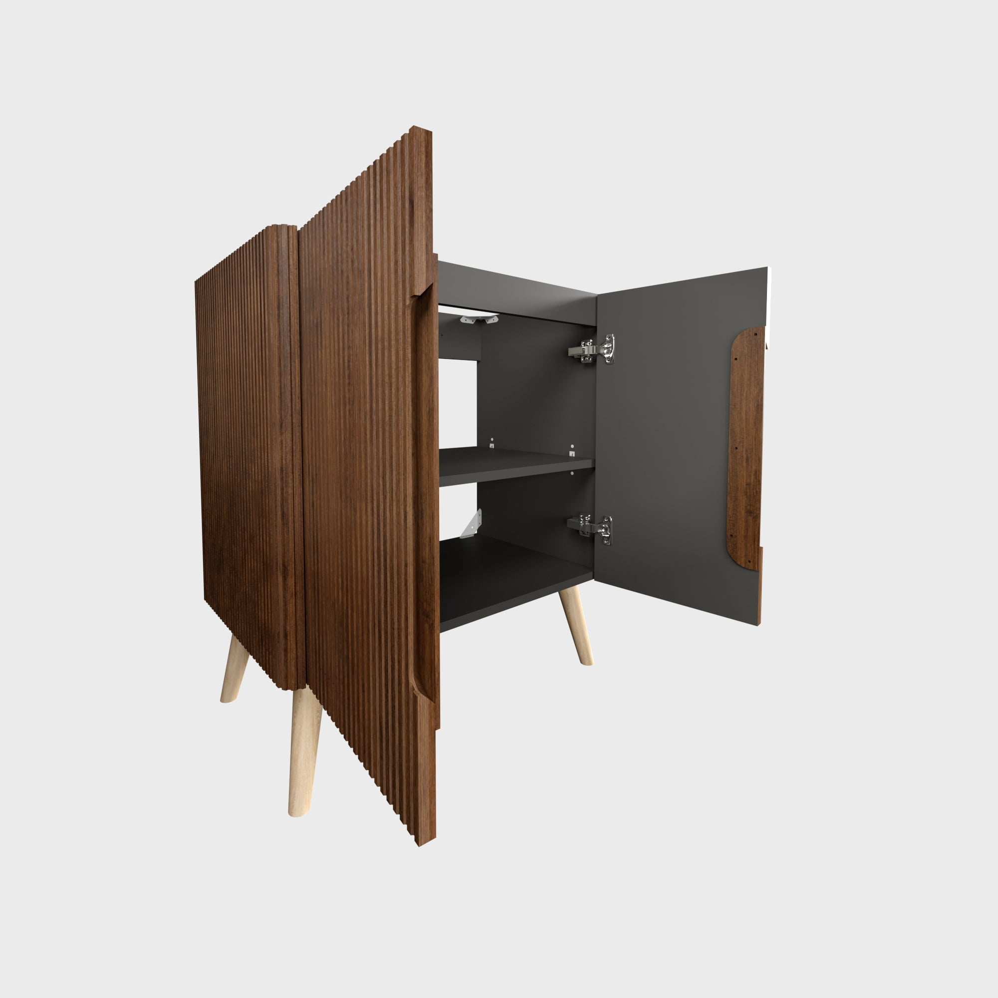 Vanity With Sink, CC0430F305 Etna 30" Striped Walnut Bathroom Vanity WITHOUT Sink, Freestanding Bathroom Cabinet for Modern Bathroom, White+Walnut Bathroom Vanity,Melamine Single Sink Vanity
