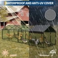 thumbnail image 3 of Large Metal Chicken Runs with Doors, Chicken Cages for Outside with Waterproof UV Protection Cover, Flat Shaped Walk-in Fence Cage Hen House for Yard Farm Use, Poultry Cage for Chickens Ducks, 3 of 8