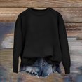 thumbnail image 2 of Lisingtool Women's Casual Long Sleeve Crewneck Sweatshirt Soft Comfy Loose Fit Pullover Top for Everyday Wear Black Black on, 2 of 4