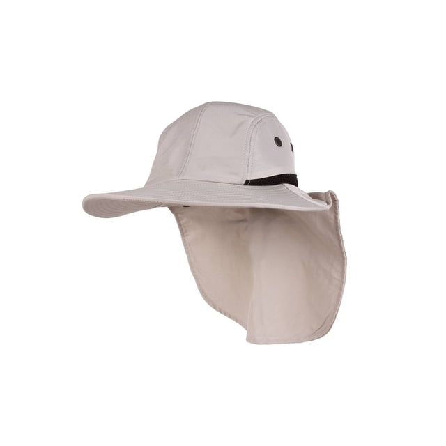 TopHeadwear 4 Panel Large Bill Flap Sun Hat - Light Khaki