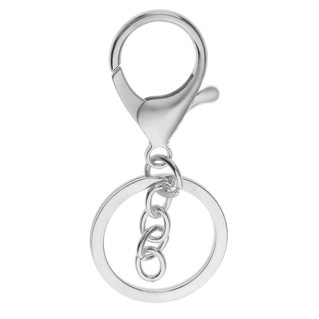HILABEE 40pcs Metal Key Chain Lobster Clasp Key Rings Keychain Craft Jewelry Making