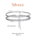 thumbnail image 6 of Silvora Layered Anklets for Women Silver Stainless Steel Stackable Flat Snakle Cuban Link Chain Ankle Bracelet Set Adjustable Foot Chain Waterproof Summer Beach Boho Jewelry Gifts for Mom Daughter, 6 of 6