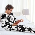thumbnail image 6 of Sikiie Seamless Pattern Cute Panda Mens Pajama Set, Soft Warm Long Sleeve Sleepwear, Cozy Button-Down Pjs for Men-Large, 6 of 7