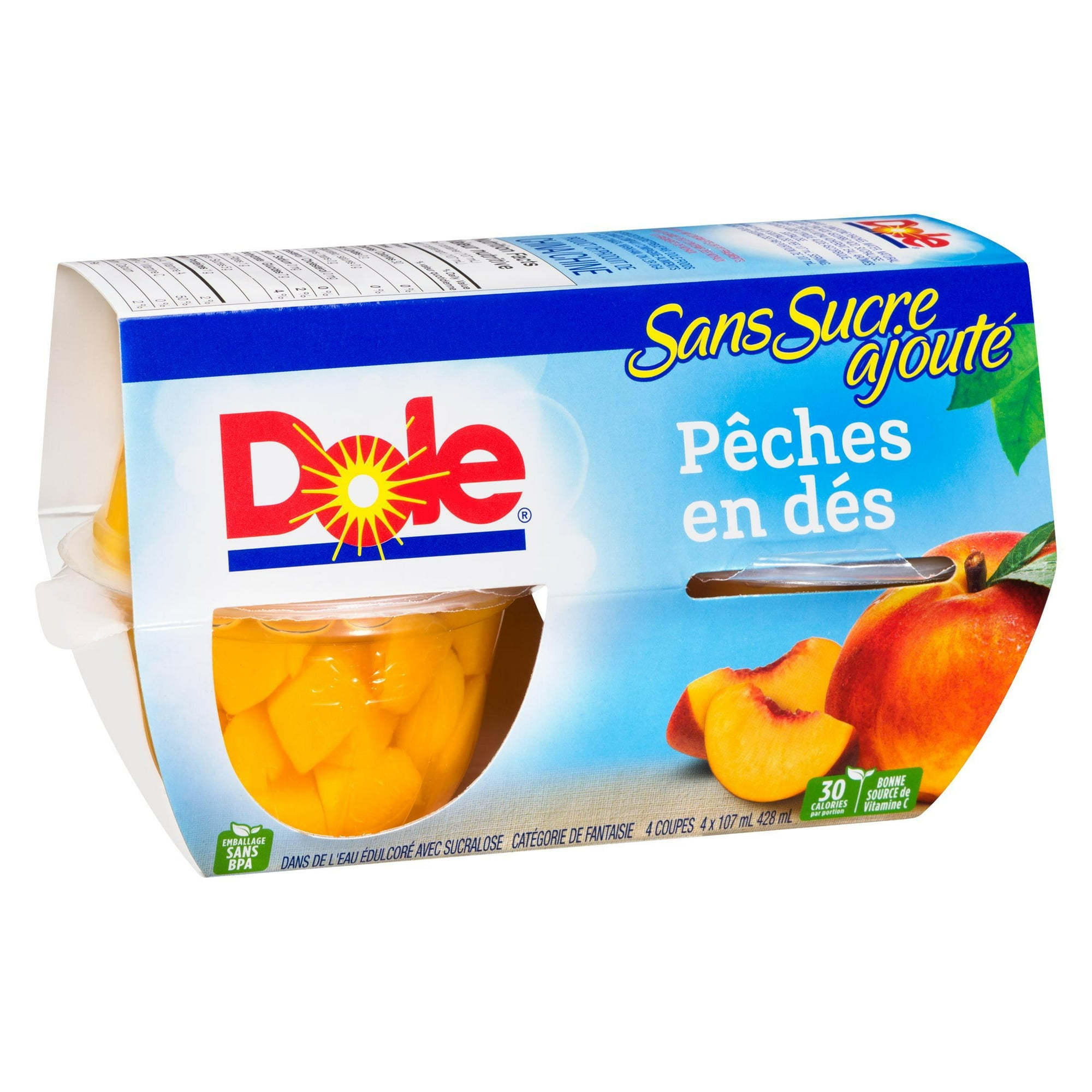 Dole Diced Peaches in Water, 4 Cups, 428 mL