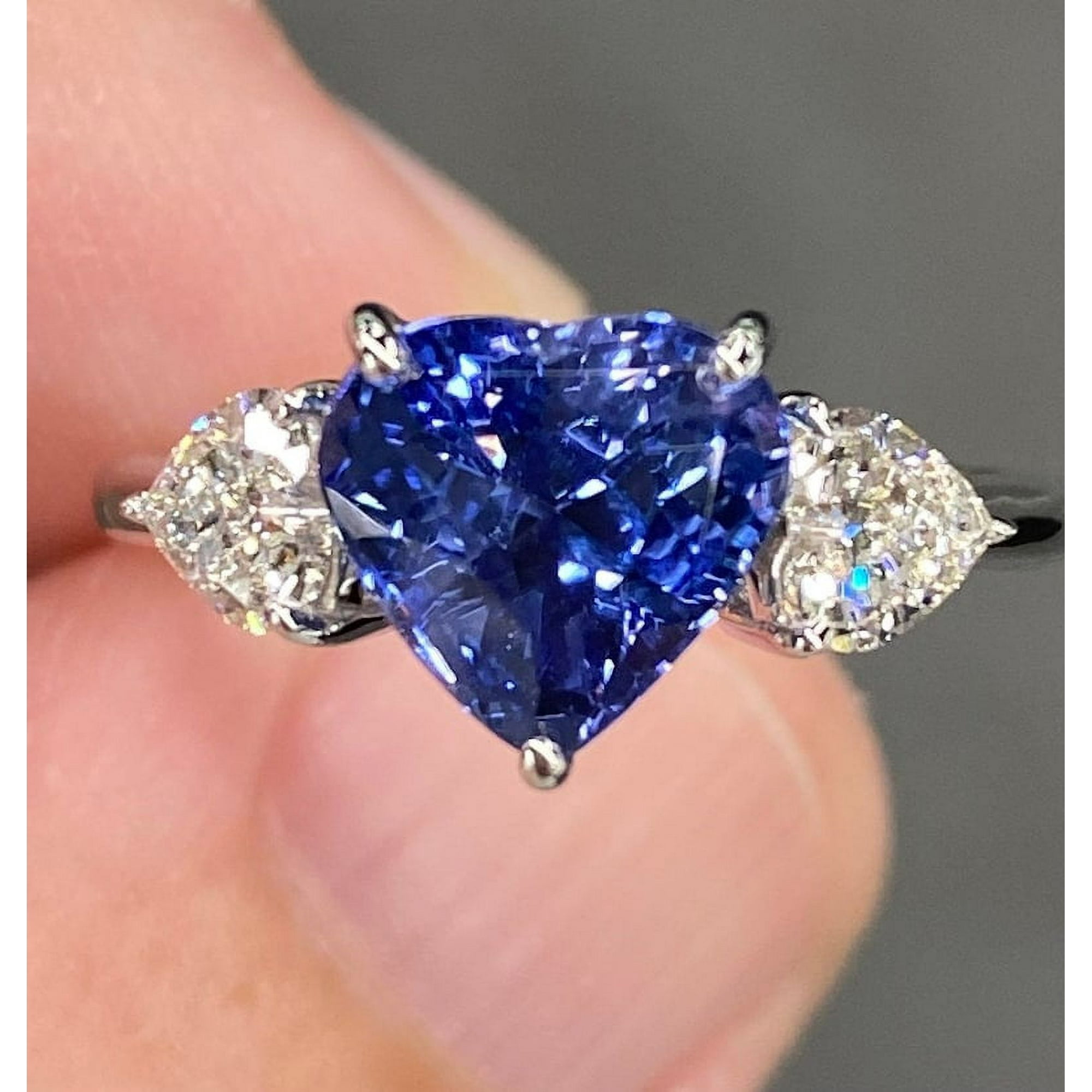 Bague de Fiançailles en Argent Sterling 925 Fait Main avec Pierre