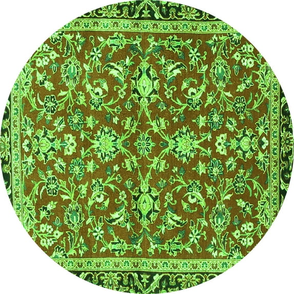 Ahgly Company Indoor Round Persian Green Traditional Area Rugs, 8' Round