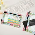 thumbnail image 4 of 2 Pack Pencil Pouch for 3 Ring Binder Smooth Zipper Folders with Pockets Clear Window Pencil Case Rose and Leaves, 4 of 6