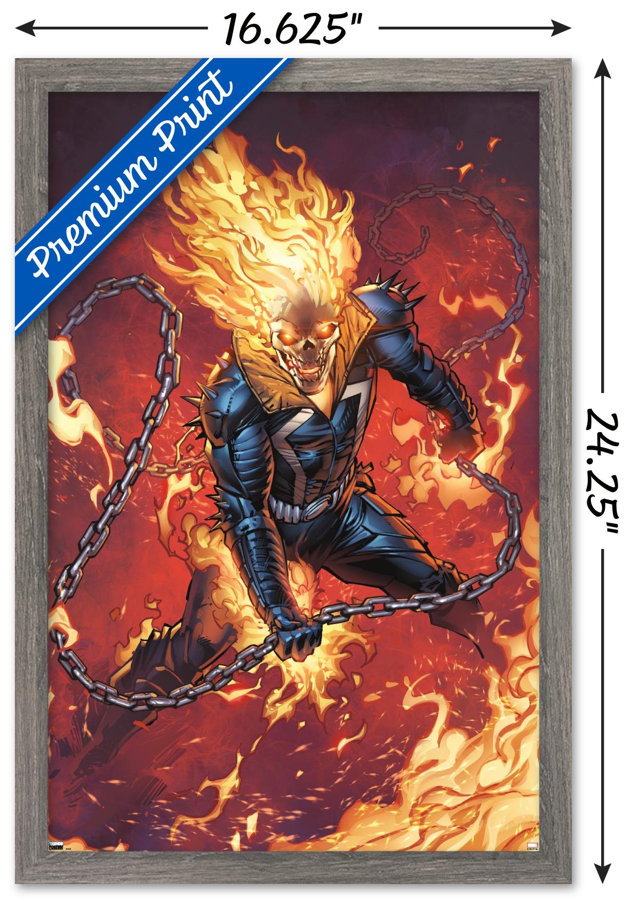 Marvel Ghost Rider - Flaming Chain Wall Poster, 14.725