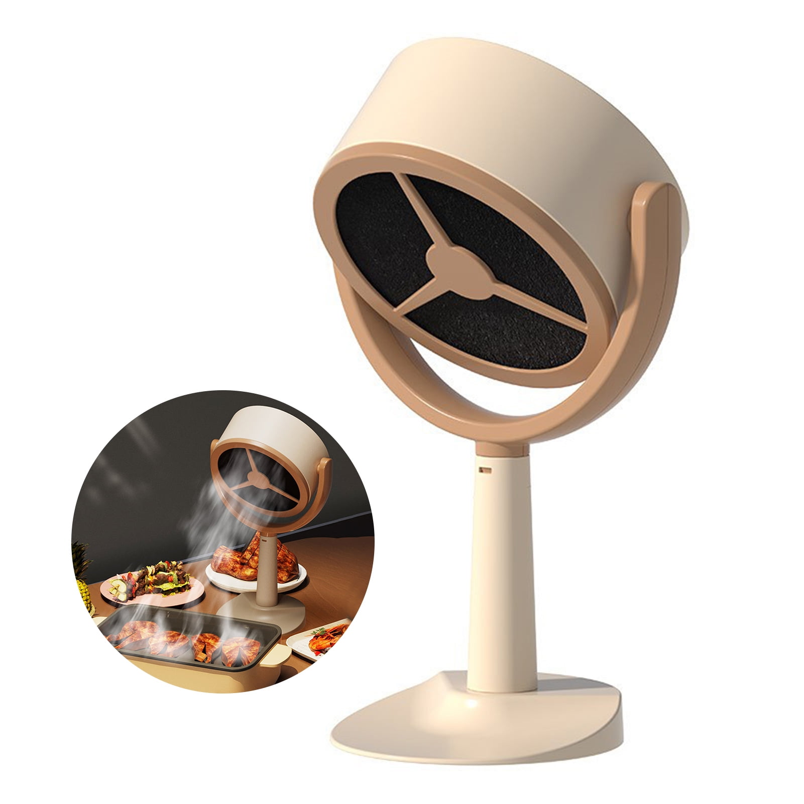 GROFRY Portable Range Hood with Stable Base Strong Suction Adjustable Angle Low Noise Powerful Kitchen Exhaust Fan with 3 Speed