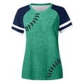 thumbnail image 3 of Womens Summer Tops T Shirts Raglan Baseball Round Neck Slim Patch Print Blouse Tees, 3 of 3