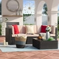 thumbnail image 2 of Homall 4 Pieces Outdoor Sectional Sofa Wicker Conversation Sets Patio Rattan Furniture Set with Cushions and Glass Table, 2 of 7