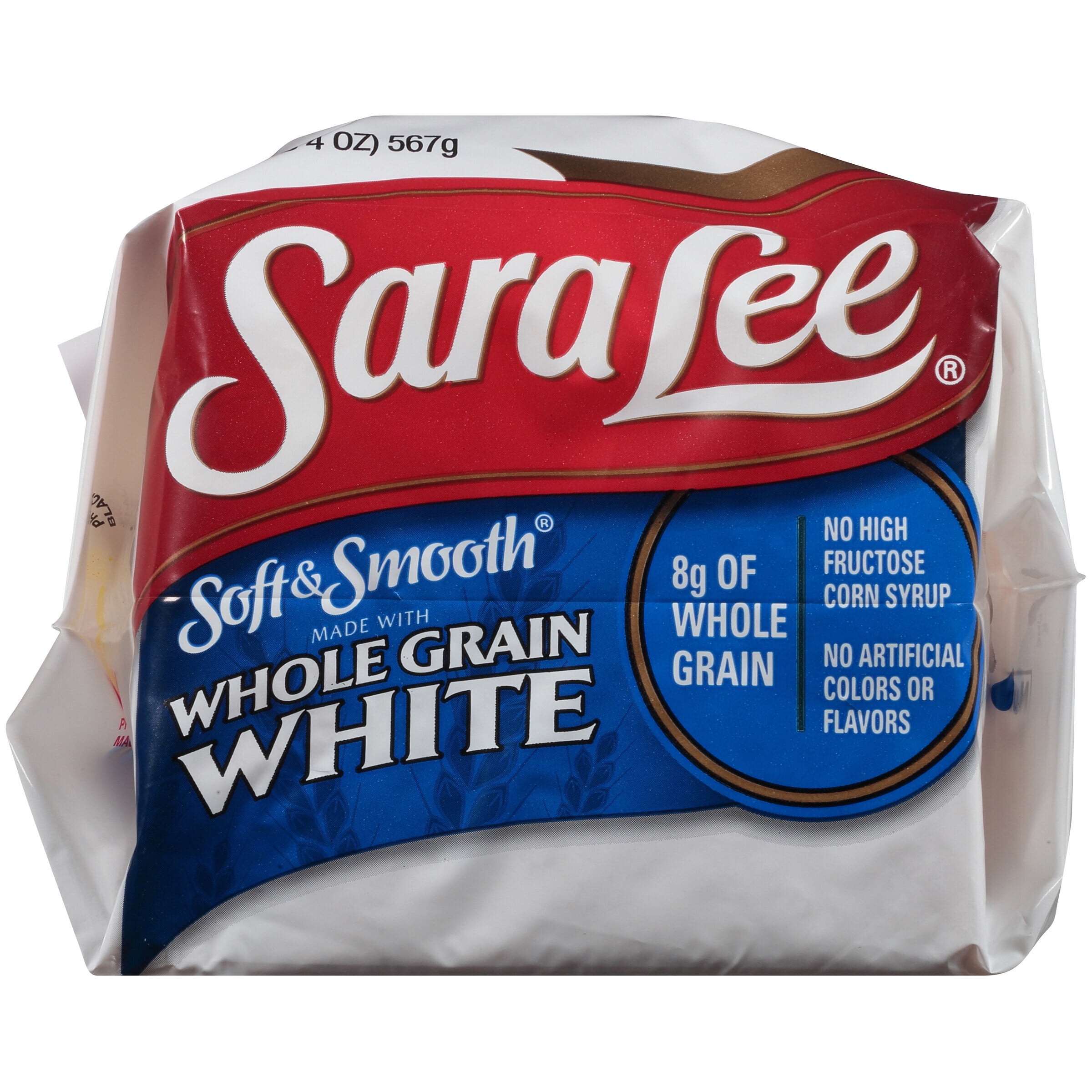 Sara Lee Soft & Smooth Whole Grain White Bread Loaf, 20 oz, 22 Count