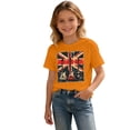 thumbnail image 2 of Shirts for Boys and Girls Vintage Guitar Union Jack Rock Guitarist T-Shirt for Kids Summer Fashion Tees (Orange 10-11 Years), 2 of 6