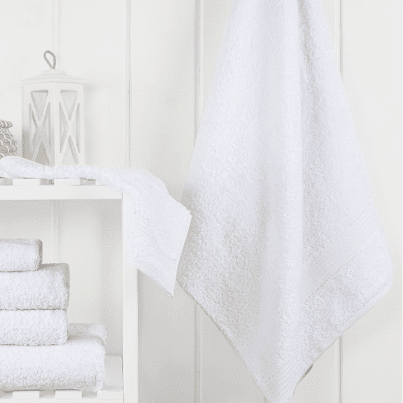 6 Piece Towel Set, 100% Cotton Soft Absorbent Turkish Towels for Bathroom, 2 Bath Towels 2 Hand Towels 2 Washcloths, White Towel Set