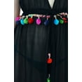 thumbnail image 3 of Bimba Sheer Georgette Beach Swim Wear Coverup Maxi Long Shrug Top With Pom Poms, 3 of 9