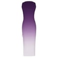 thumbnail image 5 of JINMGG Summer Dresses 2024, Dresses for Women 2024 Women's Summer Sleeveless High Waist Printed Ribbed Drawstring Ruched Sexy High Slit Dresses Purple S, 5 of 5