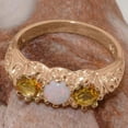 thumbnail image 5 of LBG British Made 9k Rose Gold Natural Opal & Citrine Womens Anniversary Ring - 33 size options - Size 4.75, 5 of 7