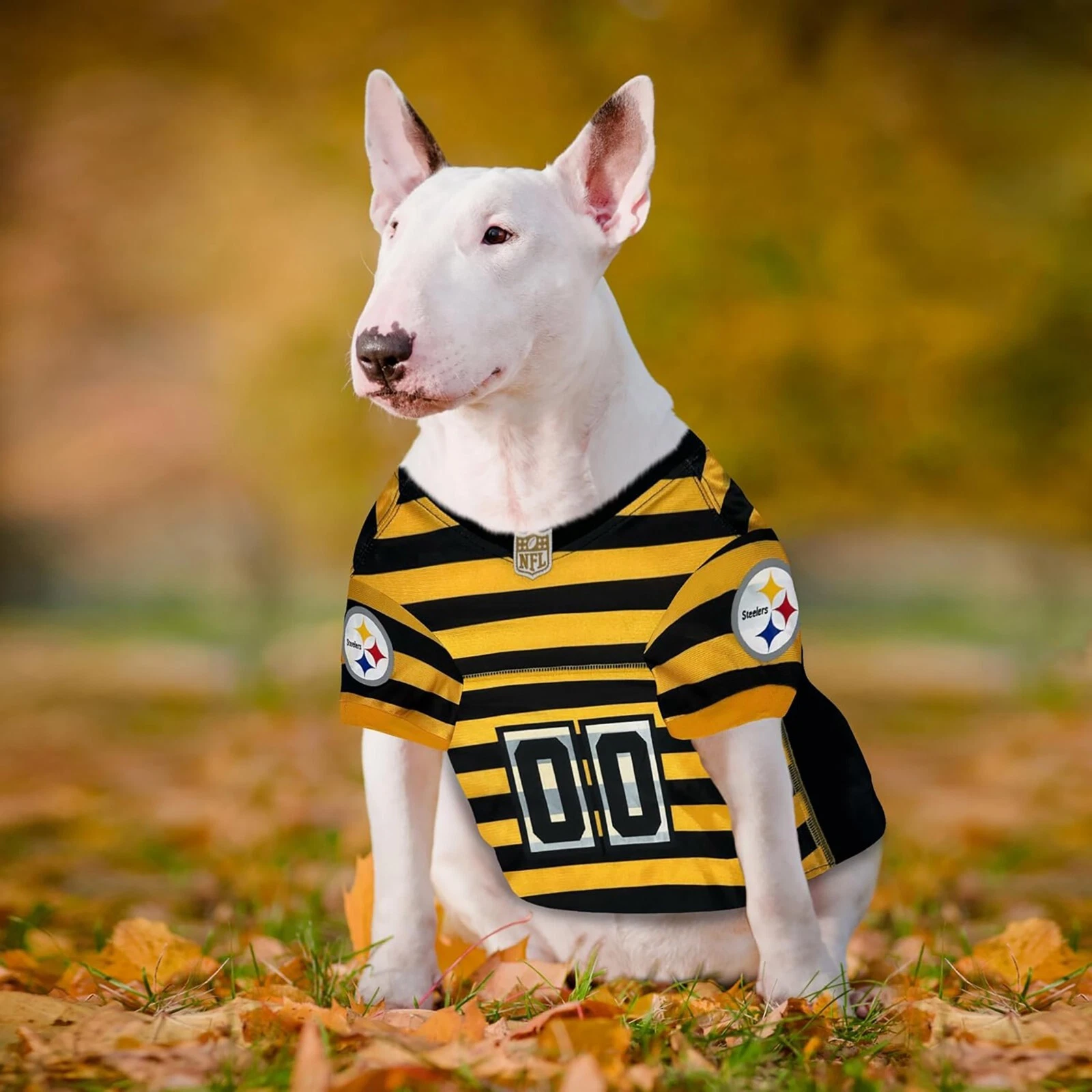 Pets First NFL Pittsburgh Steelers Throwback Dog Jersey BumbleBee Dog Shirt