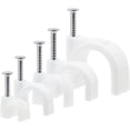 thumbnail image 1 of Paquete de 500 clavos en U para cable, clips de alambre para cables de montaje en pared, cine en casa, oficina (5 tamaños, blanco) Namotu CZDZ-ST104, 1 of 7