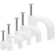 thumbnail image 1 of Clavos y clips para cables universales, paquete de 500, perfectos para montaje en pared en cines en casa y oficinas, 5 tamaños, color blanco, 1 of 7