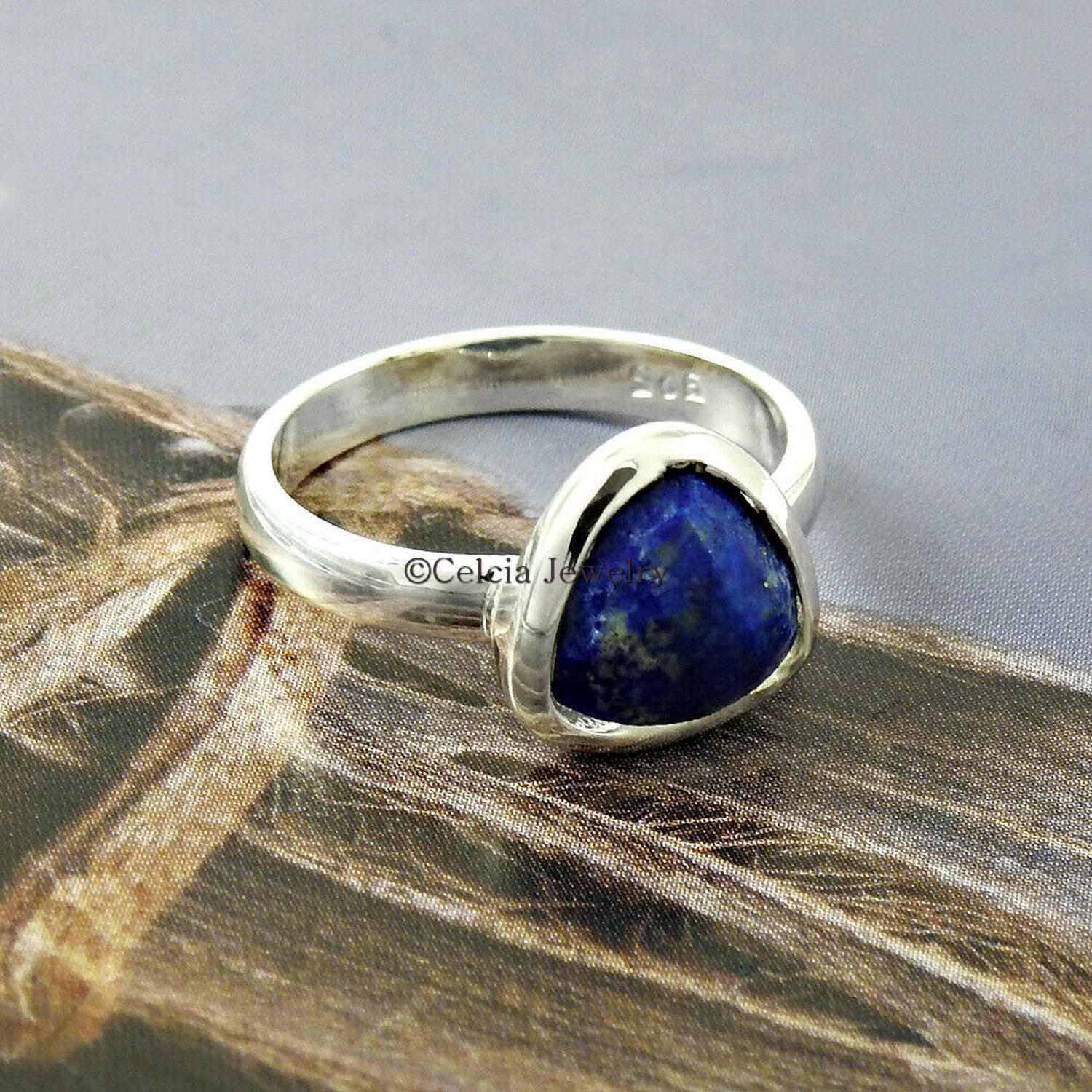 Solid 925 Sterling Silver, Lapis Lazuli Healing Gemstone Ring, Engagement Ring, Wedding Ring, Promise Ring, Solitaire Ring, Birthday&nbsp;Gifts For Women, Valentines Day Gifts (lapis-lazuli, 7)