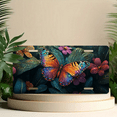 thumbnail image 6 of 1 Pcs 2D Flat License Plate Covers & Frames, Colorful Butterfly on Dewy For Decorative Front, Waterproof For Decoration Aluminum License Plate Covers & Frames Cover For Men Women, 12" X 6", 6 of 7