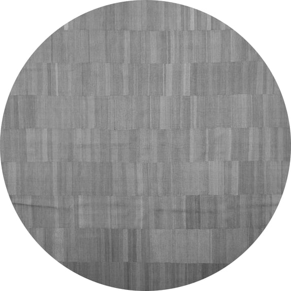 Ahgly Company Indoor Round Abstract Gray Contemporary Area Rugs, 5' Round
